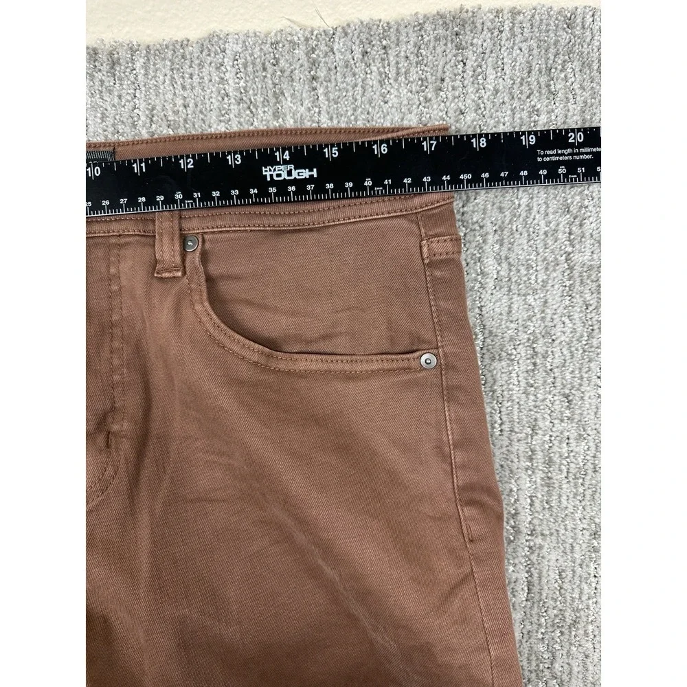 Liverpool Kingston Modern Straight Jeans 35x32 Stretch Denim Nutmeg Brown Mens